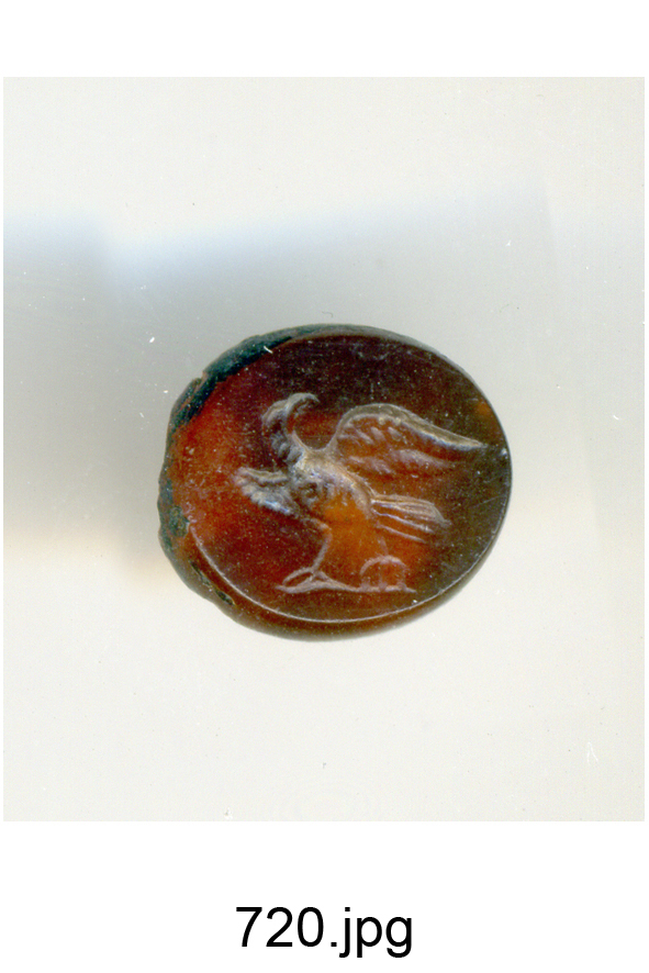 aquila ad ali aperte (gemma) - produzione romana (secc. I/ II)