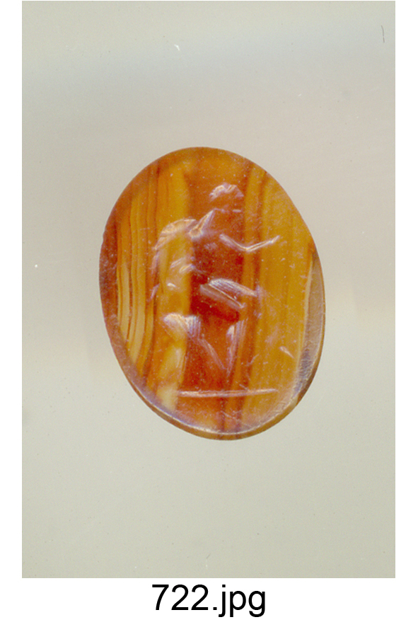 figura maschile nuda seduta (gemma) - produzione italiana (secc. XVI/ XVIII)