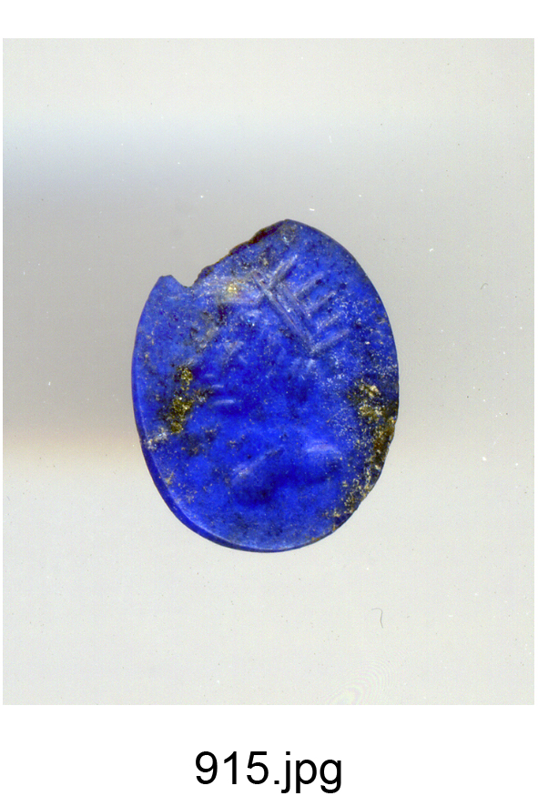 testa d'uomo radiata (gemma) - produzione italiana (secc. XVI/ XVII)