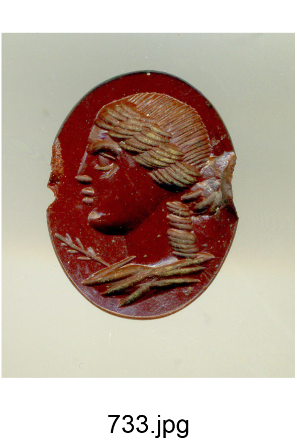 busto di Apollo (gemma) - produzione romana (sec. II)