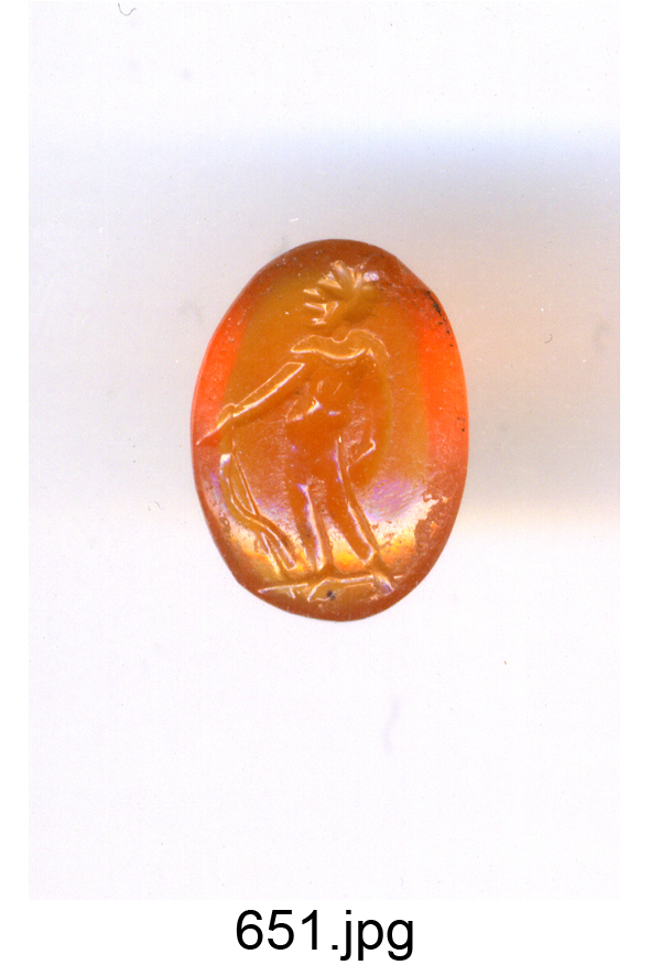 figura maschile nuda (gemma) - produzione italiana (secc. XVI/ XVII)