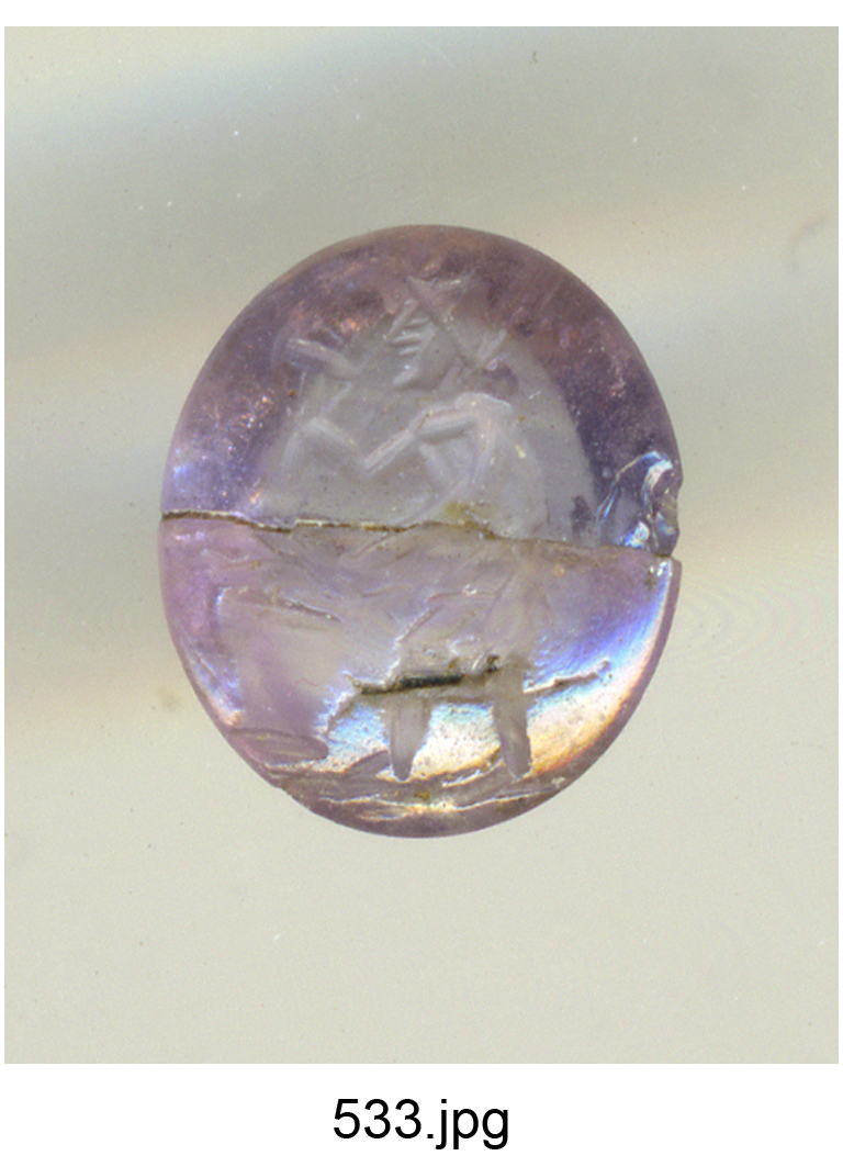 artigiano al lavoro (fabbro) (gemma) - produzione romana (meta' sec. I)