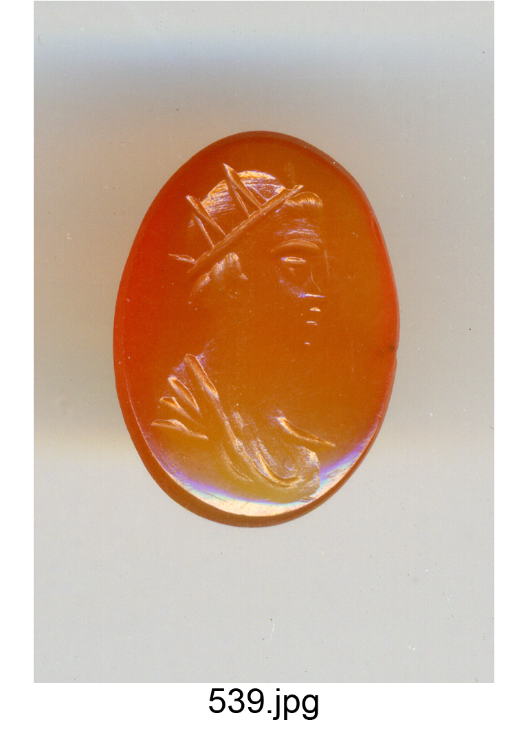 busto maschile (gemma) - produzione romana (secc. XVI/ XVIII)