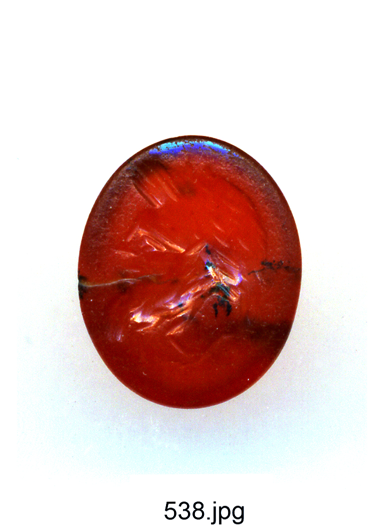 gryllos con gallo, aquila e testa barbuta (gemma) - produzione romana (secc. II/ III)