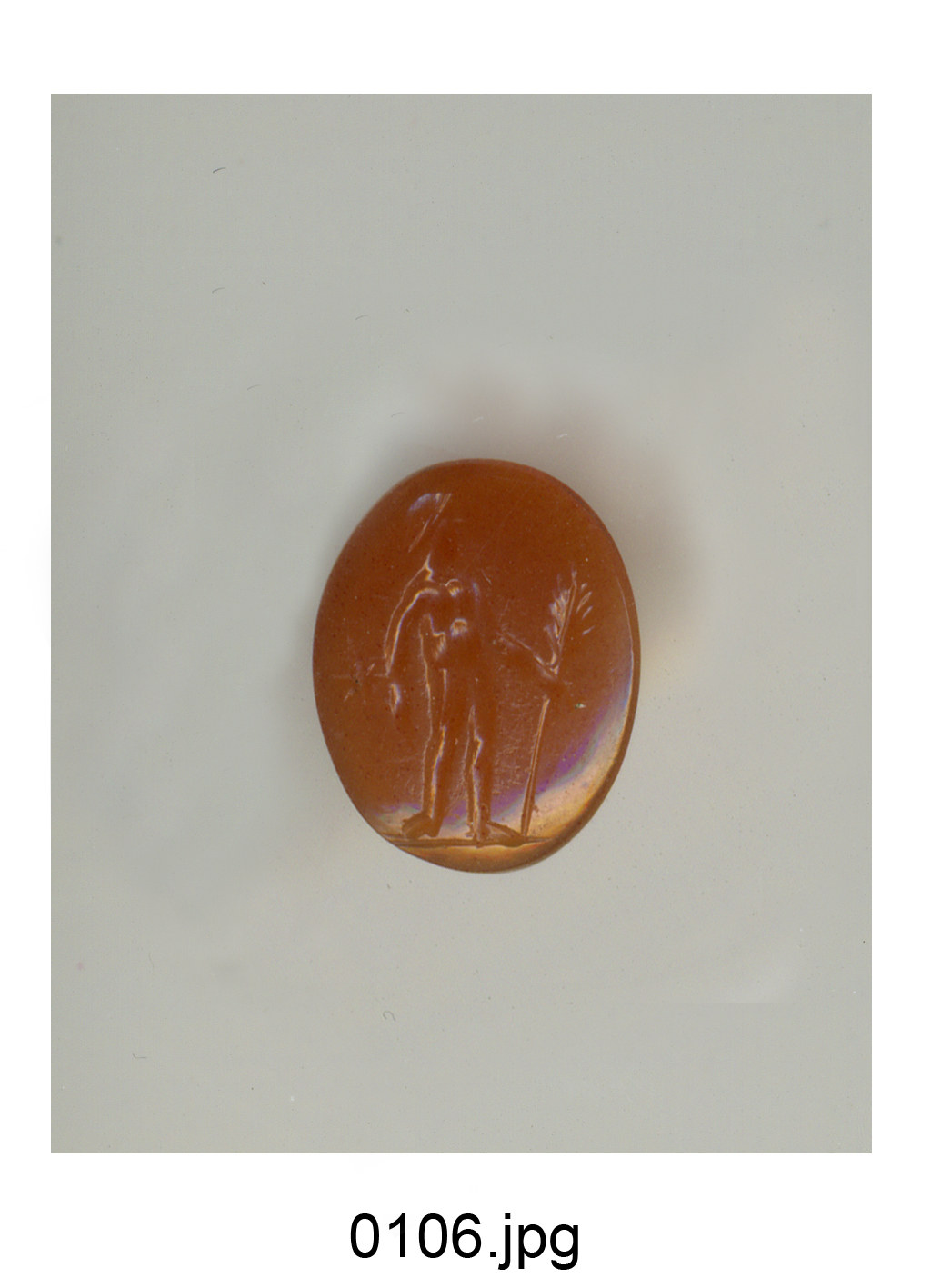 figura maschile nuda (gemma) - produzione italiana (secc. XVI/ XVIII)