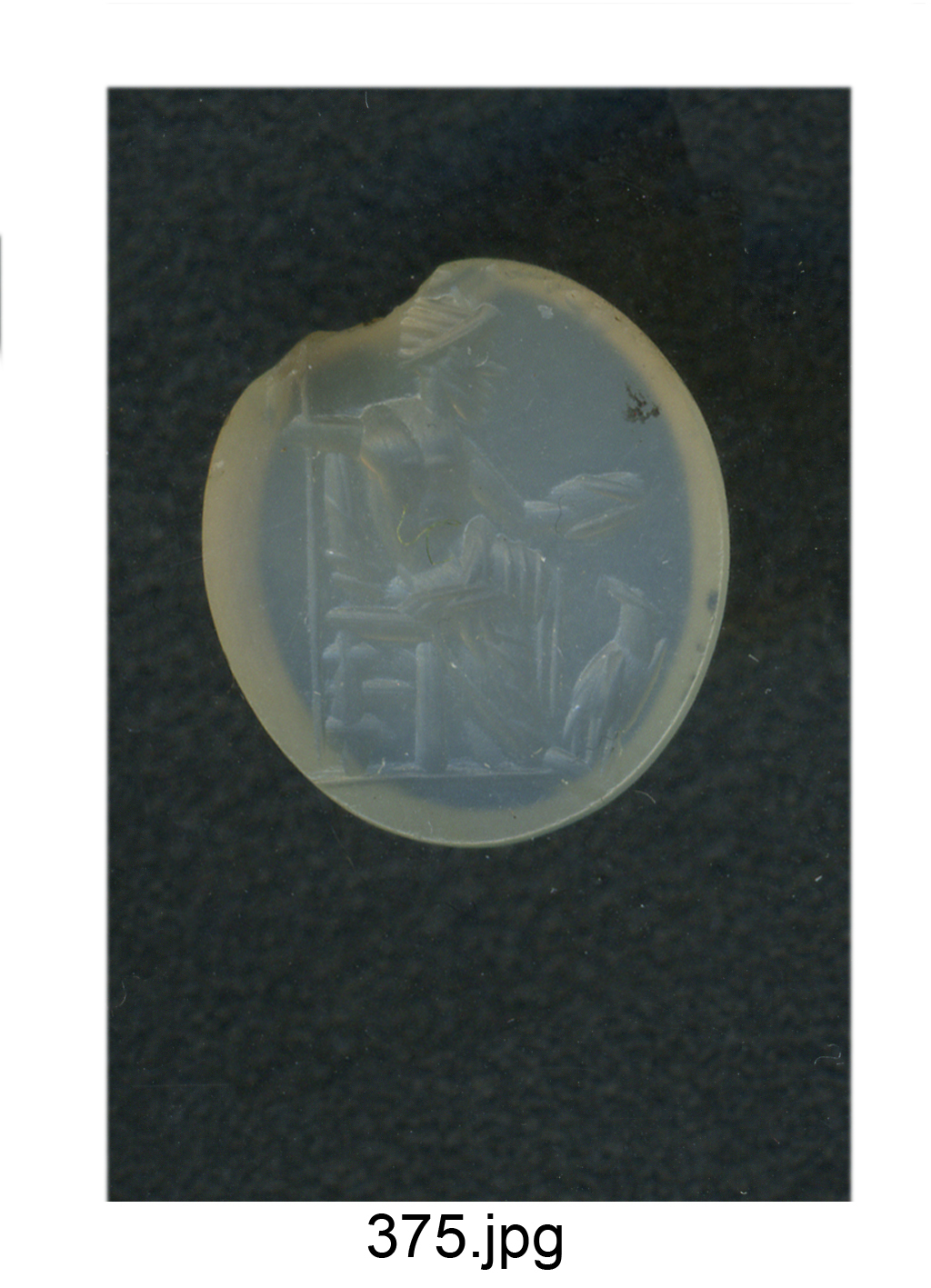 Giove seduto con patera e aquila ai piedi (gemma) - produzione romana (sec. II-III)