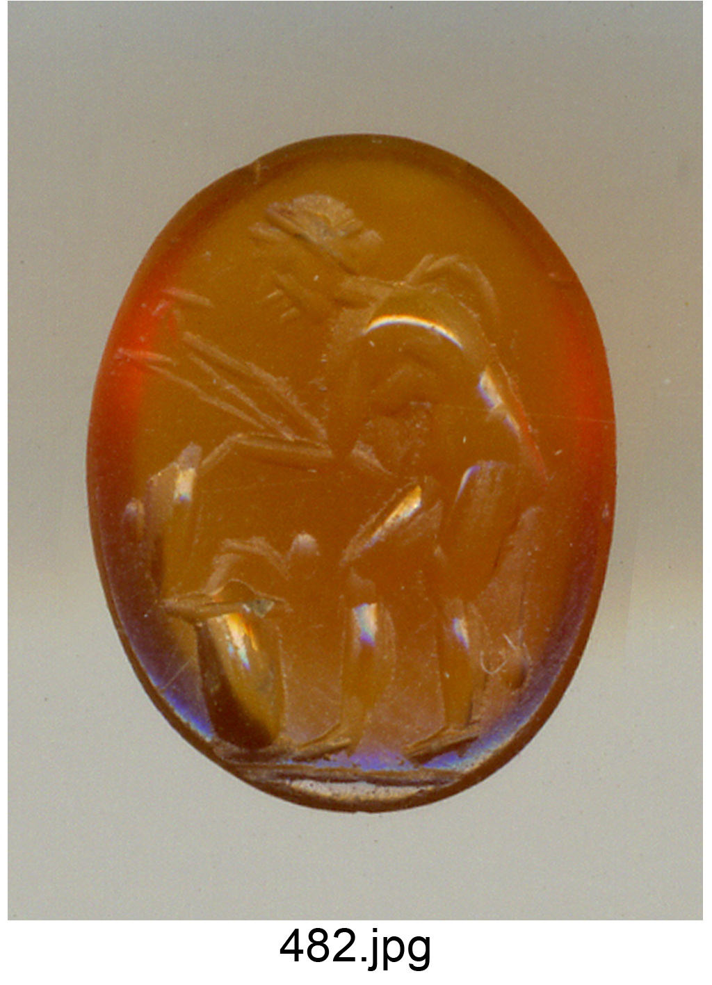 Figura femminile con nebris (?) e pedum (gemma) - produzione romana (secc. I/ II)