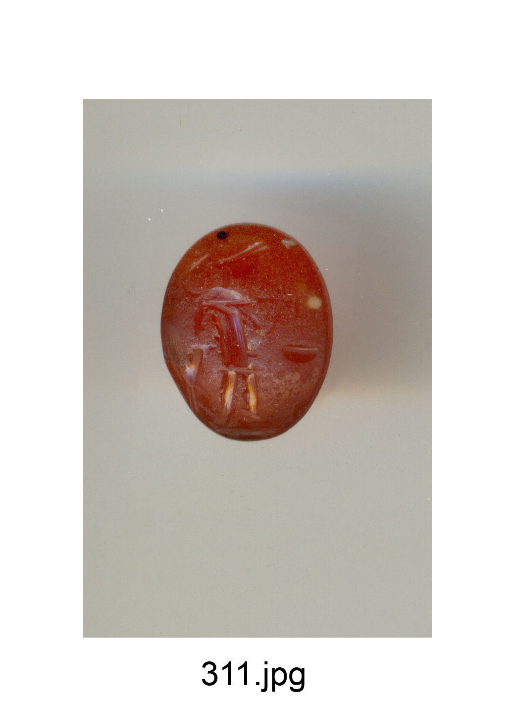 cacciatore con lagobolon (bastone) (gemma) - produzione romana (secc. II/ III)