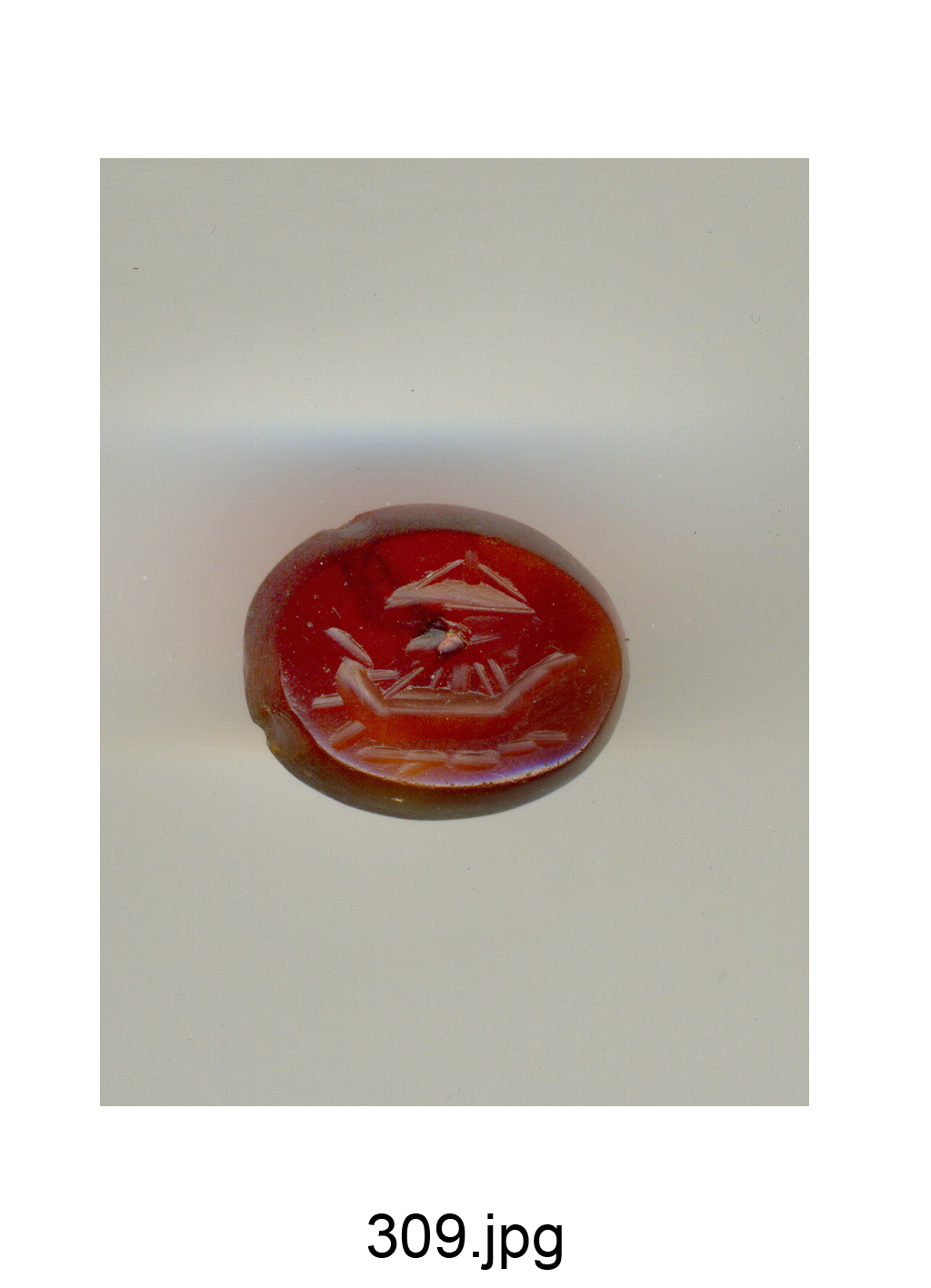 imbarcazione (gemma) - produzione romana (secc. II/ III)