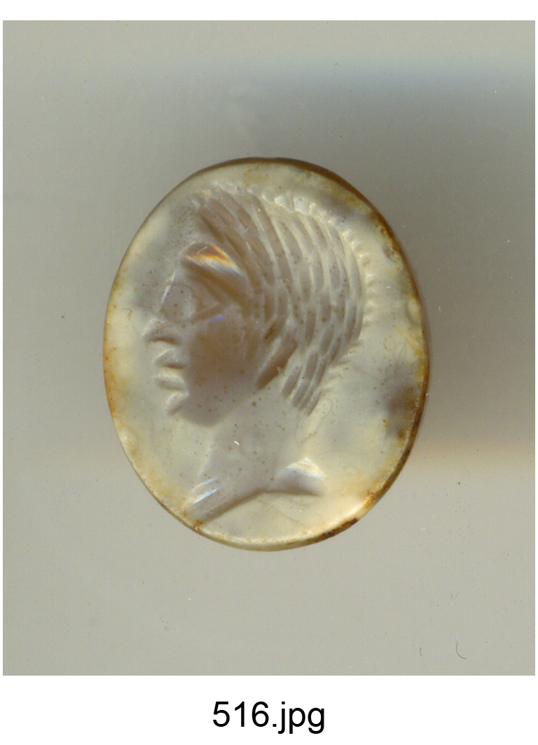 testa maschile a sinistra (Ottaviano) (gemma) - produzione romana (sec. I a.C)