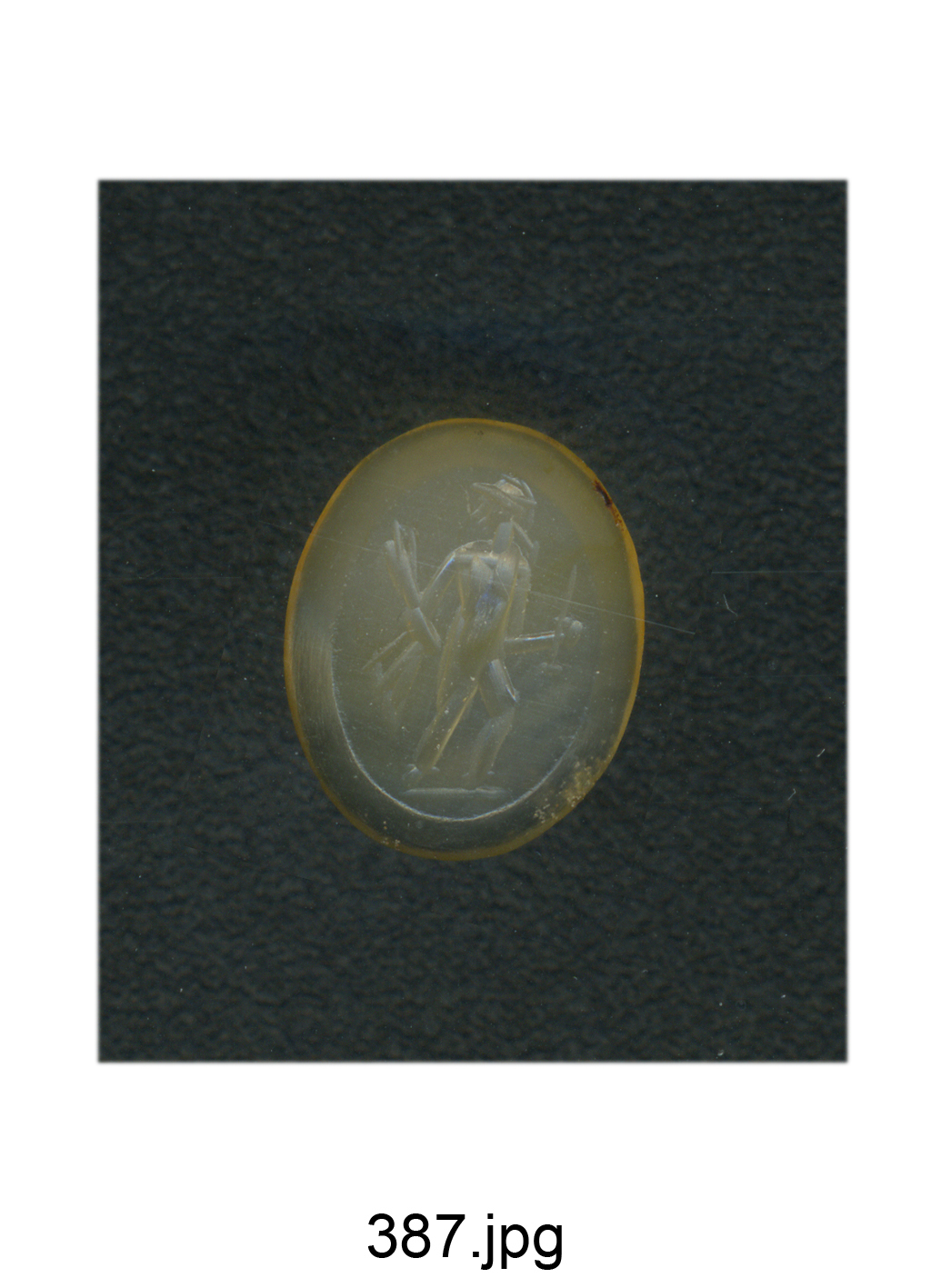 Diomede con il Palladio (gemma) - produzione romana (secc. II/ III)