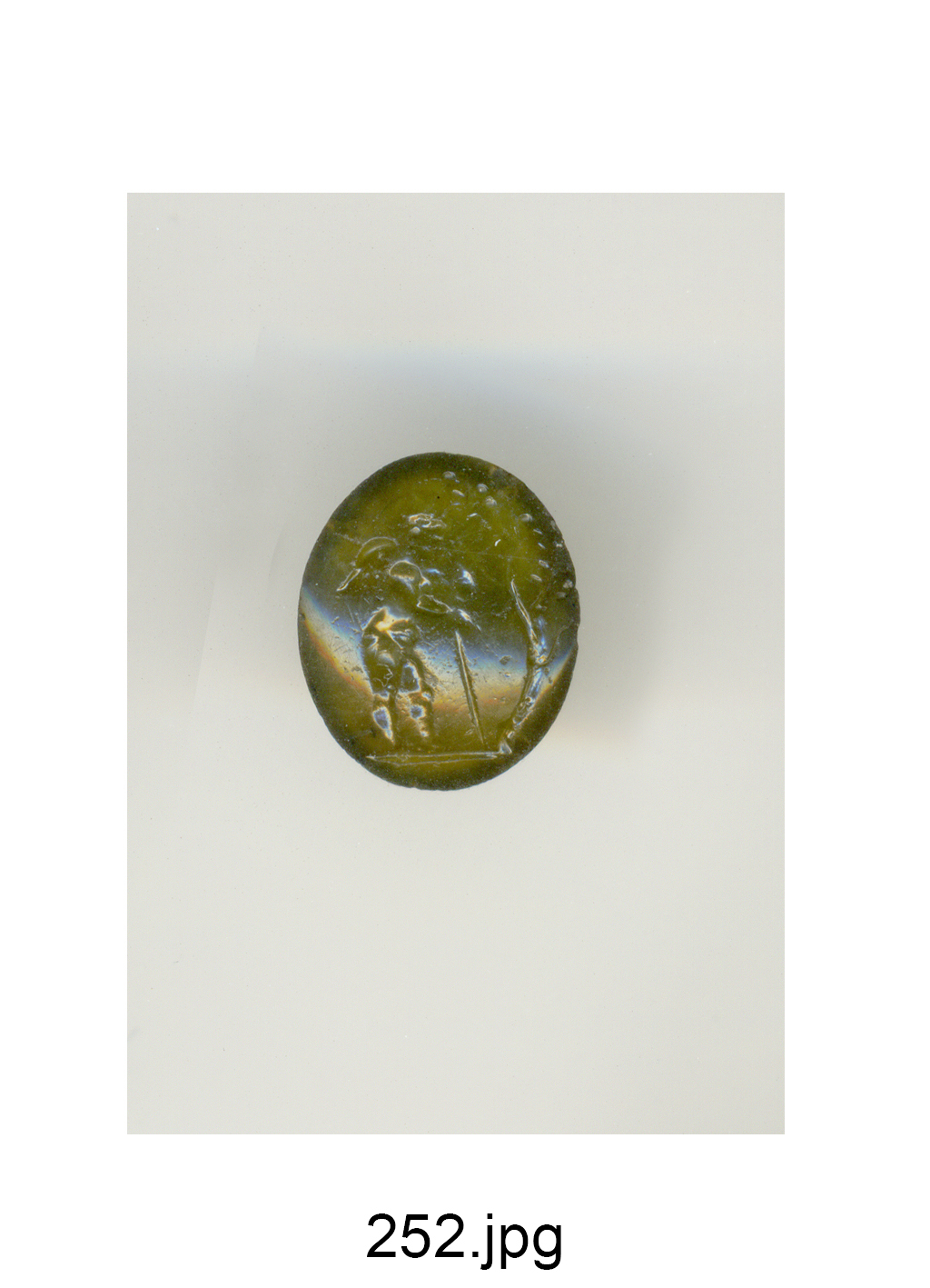 Amorino appoggiato a un bastone (gemma) - produzione romana (secc. I/ II)