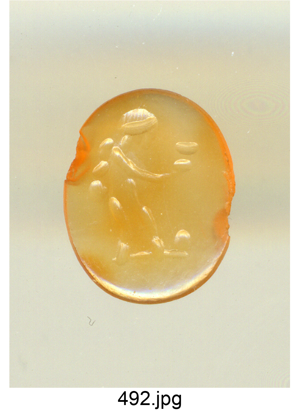 figura maschile nuda (gemma) - produzione italiana (secc. XVI/ XVII)