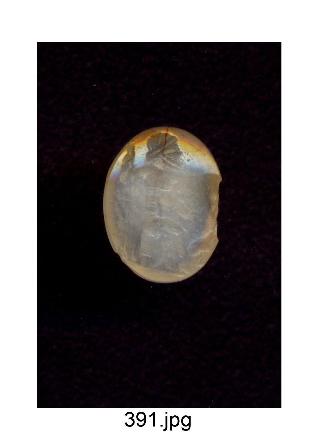 Giove seduto con patera e aquila ai piedi (gemma) - produzione romana (fine/ inizio secc. II-III)