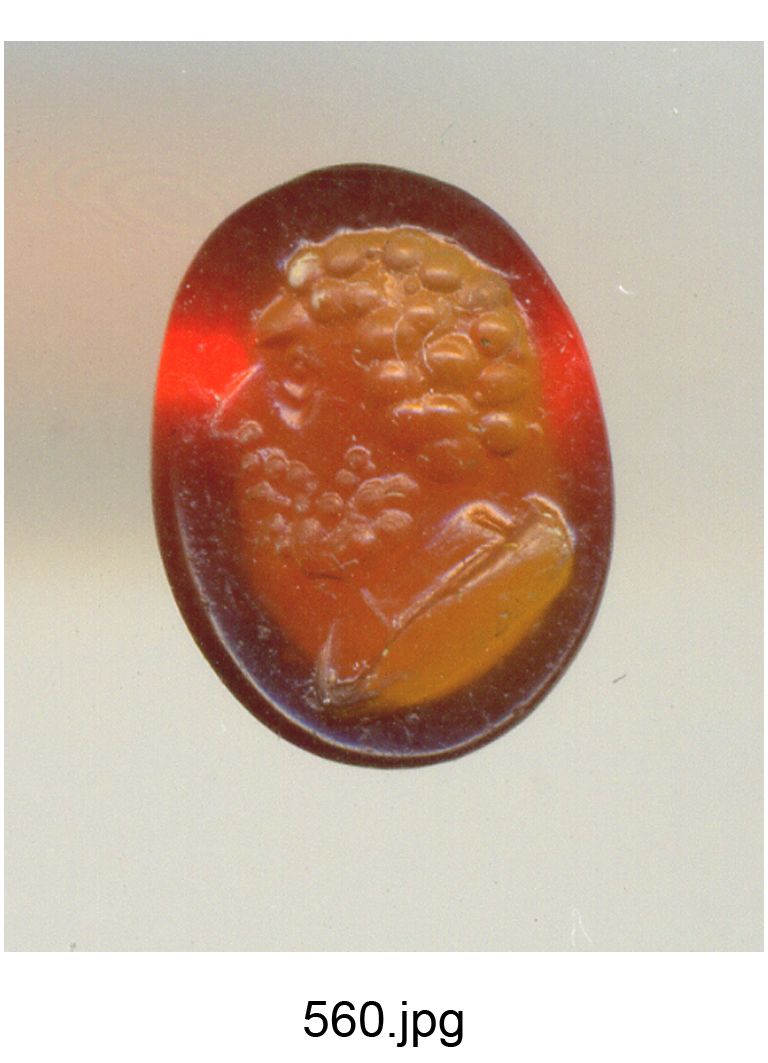 busto maschile (gemma) - produzione italiana (secc. XVI/ XVIII)