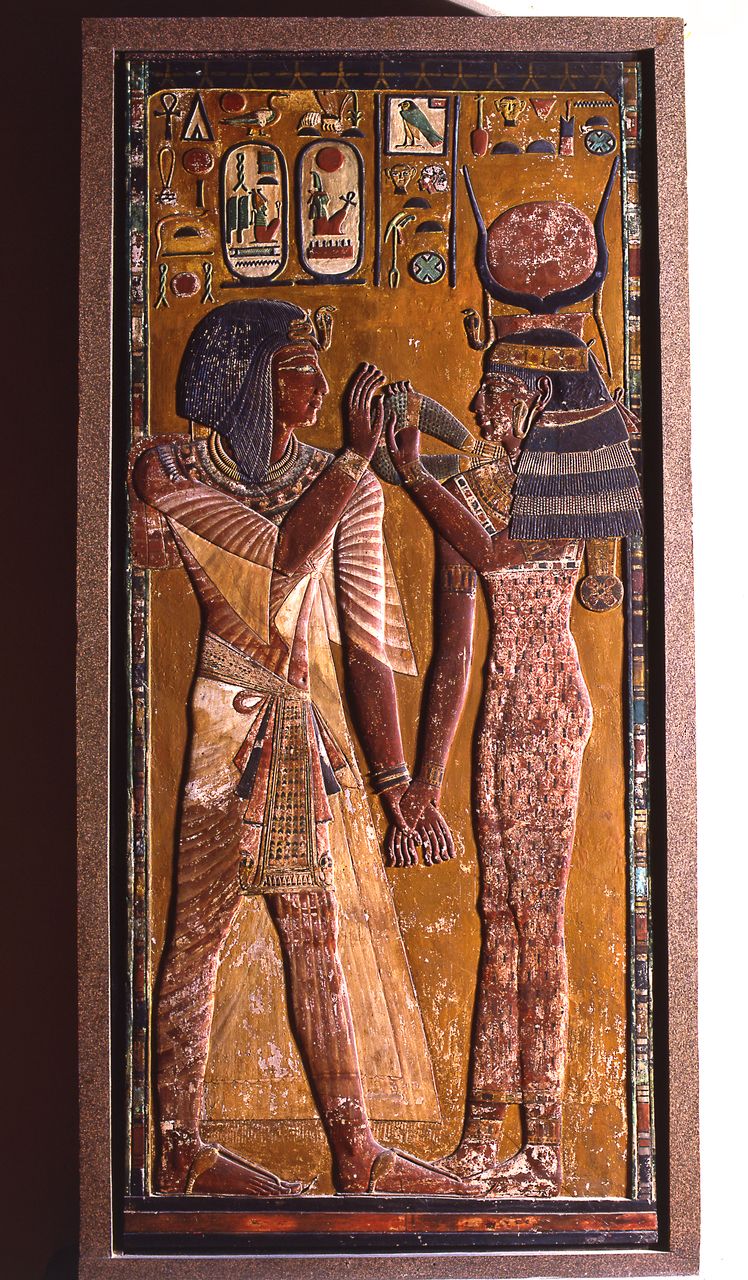 Hator accoglie Sethi I (pilastro) (Regno di Sethi I XIX dinastia)
