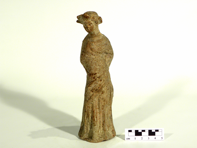 Figura femminile stante (terracotta figurata) - Produzione magno-greca (Eta' ellenistica)