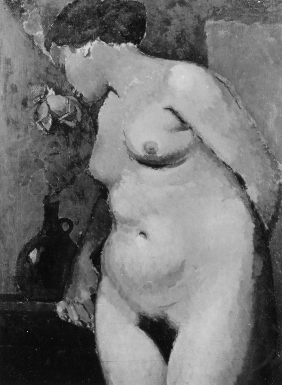 Nudo di donna, figura femminile nuda (dipinto) di Ghiglia Oscar (sec. XX)