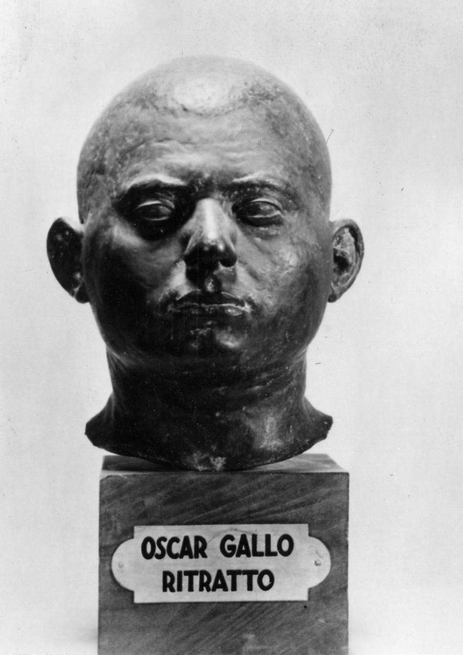 Testa virile, testa d'uomo (scultura) di Gallo Oscar (sec. XX)