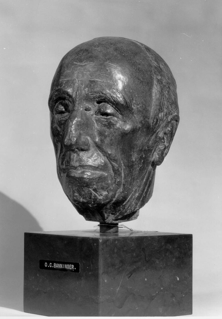 Ritratto dello scultore Hermann Hubacher, testa d'uomo (scultura) di Bänninger Otto Charles (sec. XX)