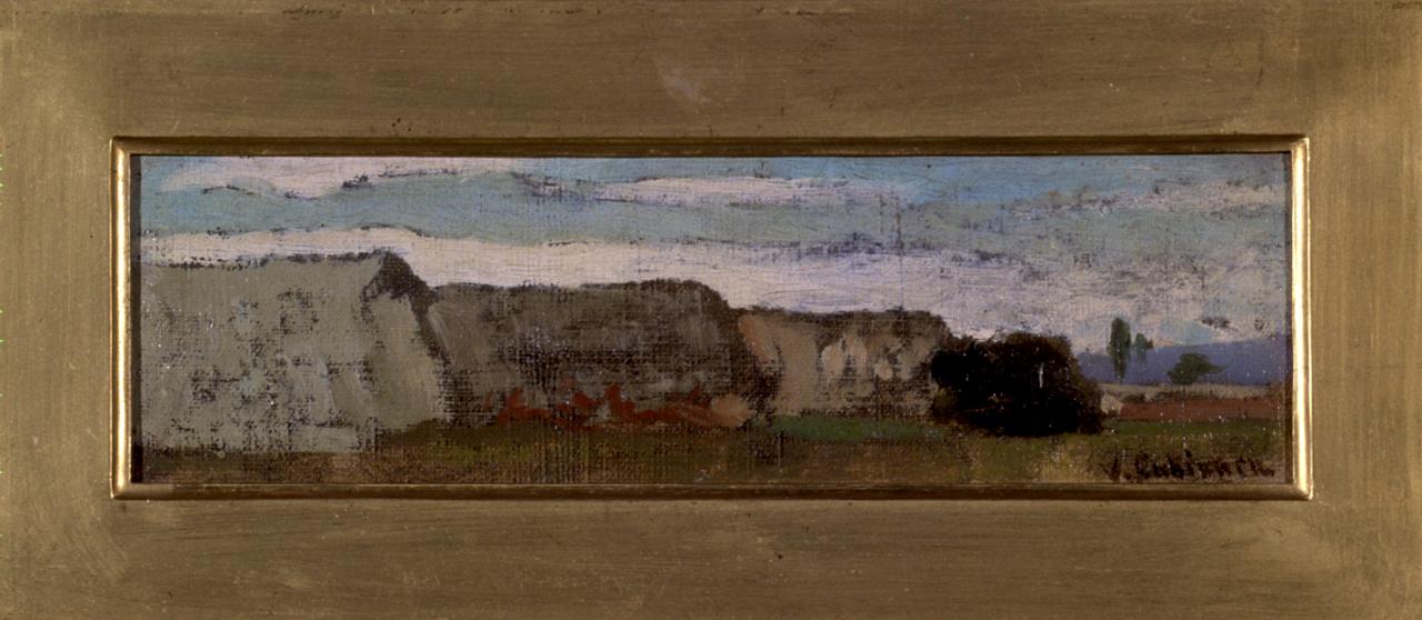 Paese, paesaggio (dipinto) di Cabianca Vincenzo (sec. XIX)