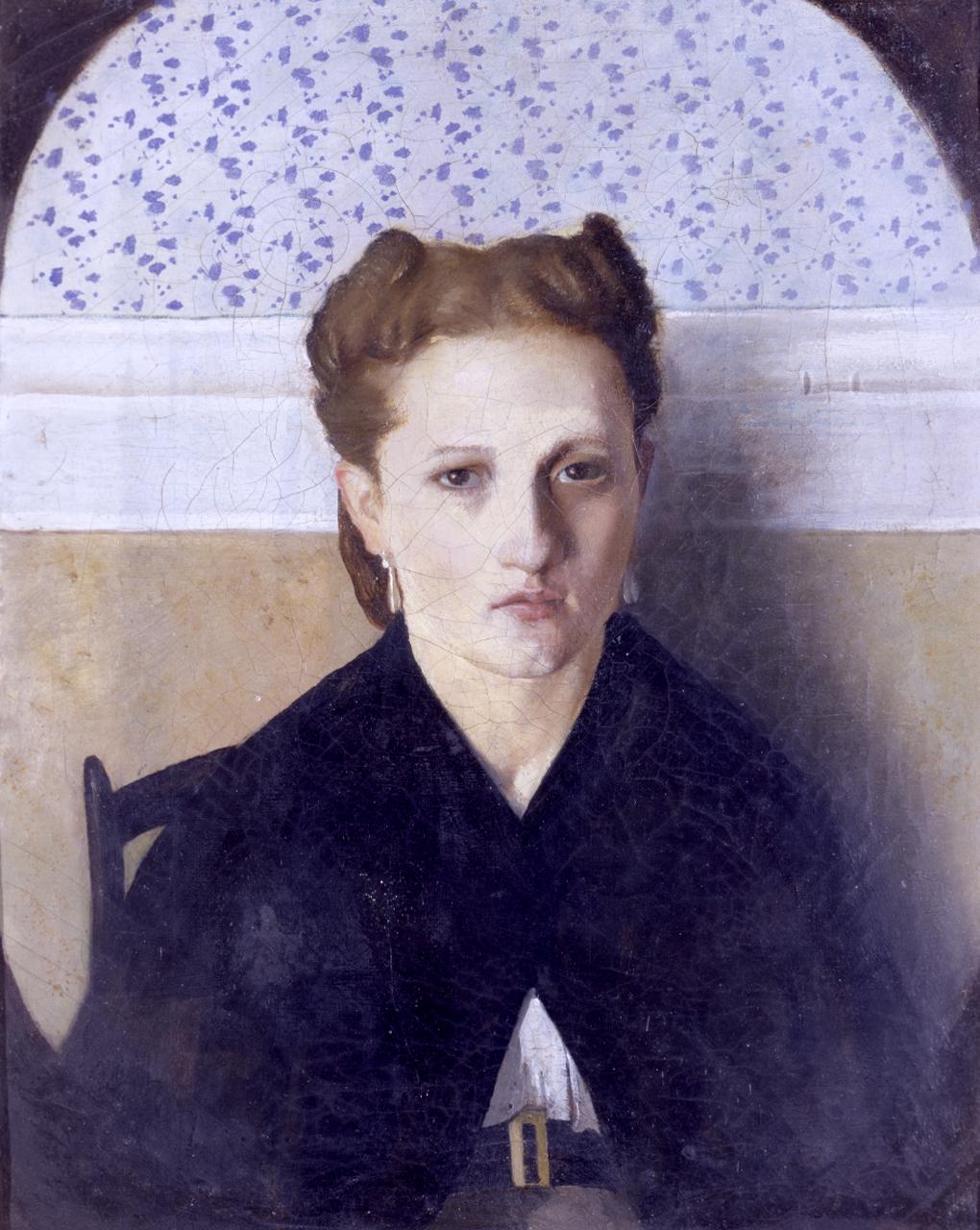Ritratto della moglie, ritratto della moglie di Adriano Cecioni (dipinto) di Cecioni Adriano (sec. XIX)