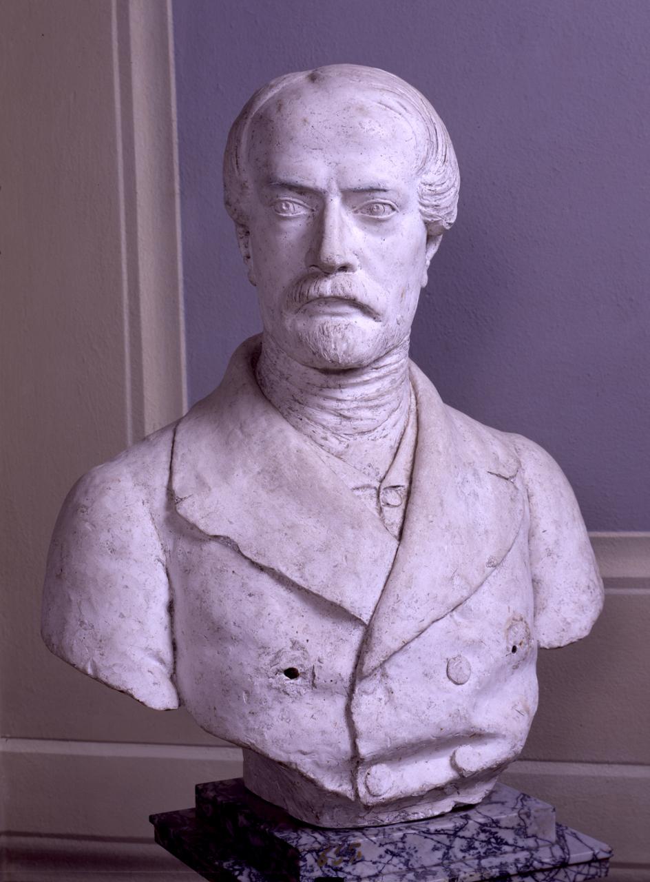 Mazzini, busto ritratto di Giuseppe Mazzini (scultura) di Cecioni Adriano (sec. XIX)