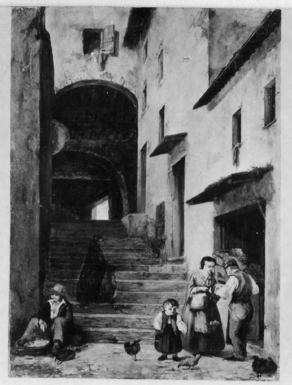 vicolo della riviera ligure (dipinto) di Mochi Giovanni (sec. XIX)