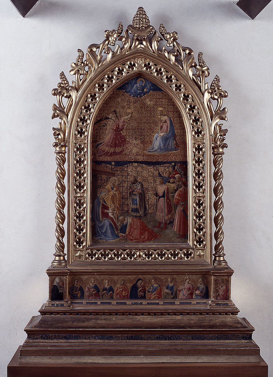 Annunciazione, adorazione dei Re Magi, Madonna con Bambino, sante (tabernacolo-reliquiario) di Giovanni da Fiesole detto Beato Angelico (secondo quarto sec. XV)