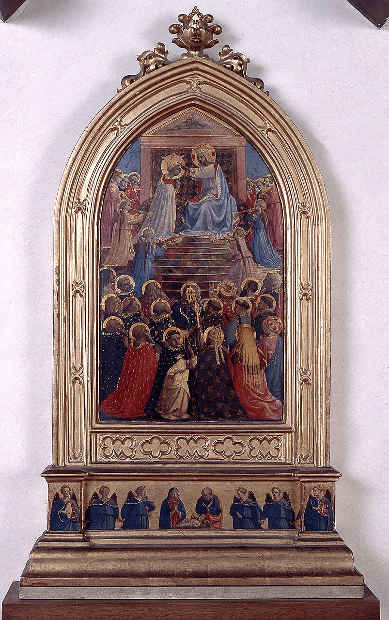 incoronazione di Maria, adorazione di Gesù Bambino, angeli (tabernacolo-reliquiario) di Giovanni da Fiesole detto Beato Angelico (e aiuti) (secondo quarto sec. XV)