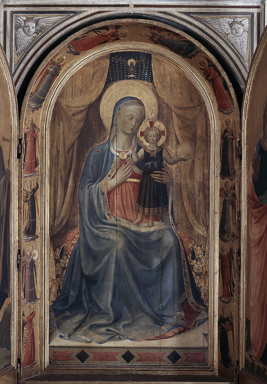 Madonna con Bambino e angeli (scomparto di trittico) di Giovanni da Fiesole detto Beato Angelico (sec. XV)