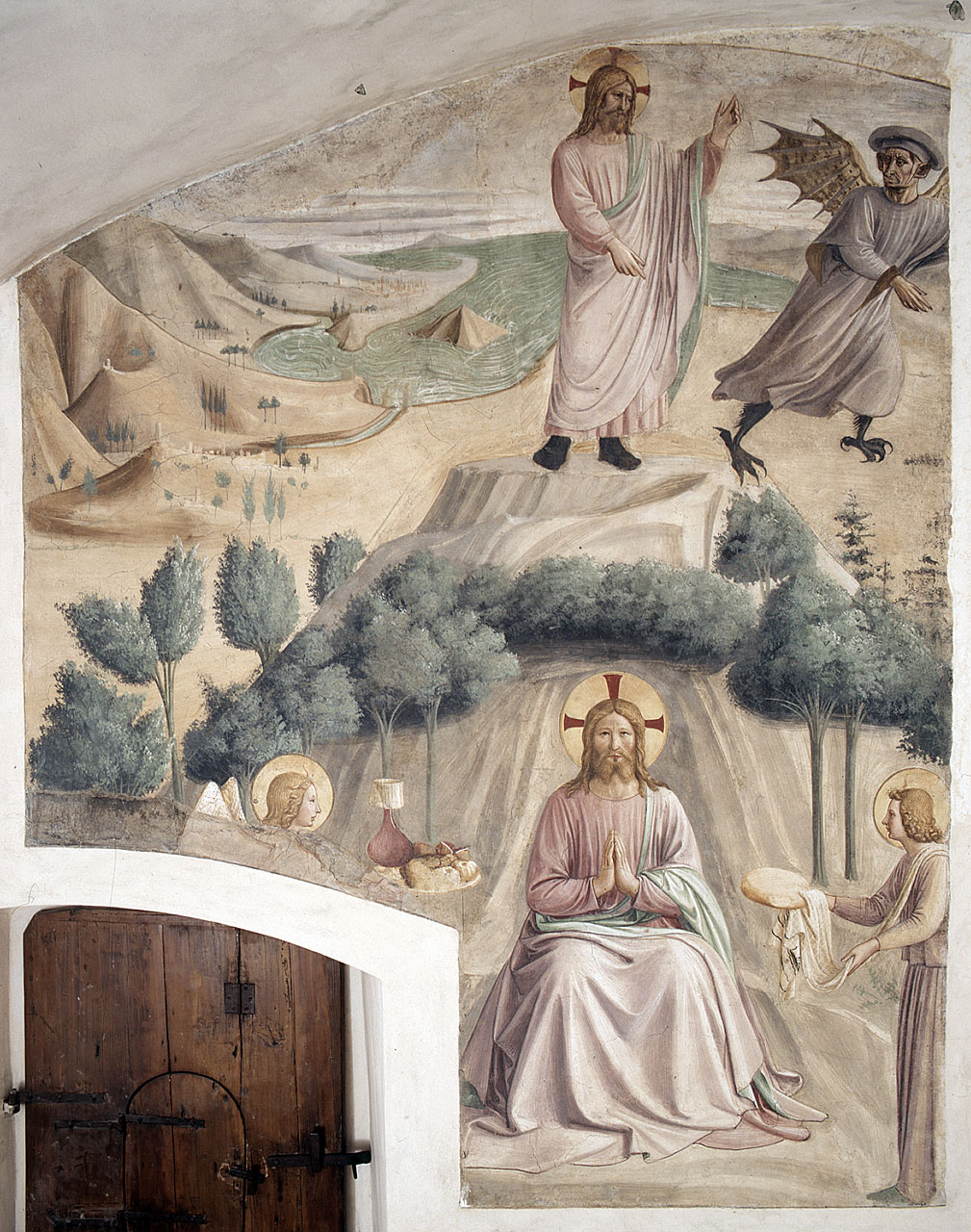 Cristo nutrito dagli angeli (dipinto) di Giovanni da Fiesole detto Beato Angelico (e aiuti) (sec. XV)