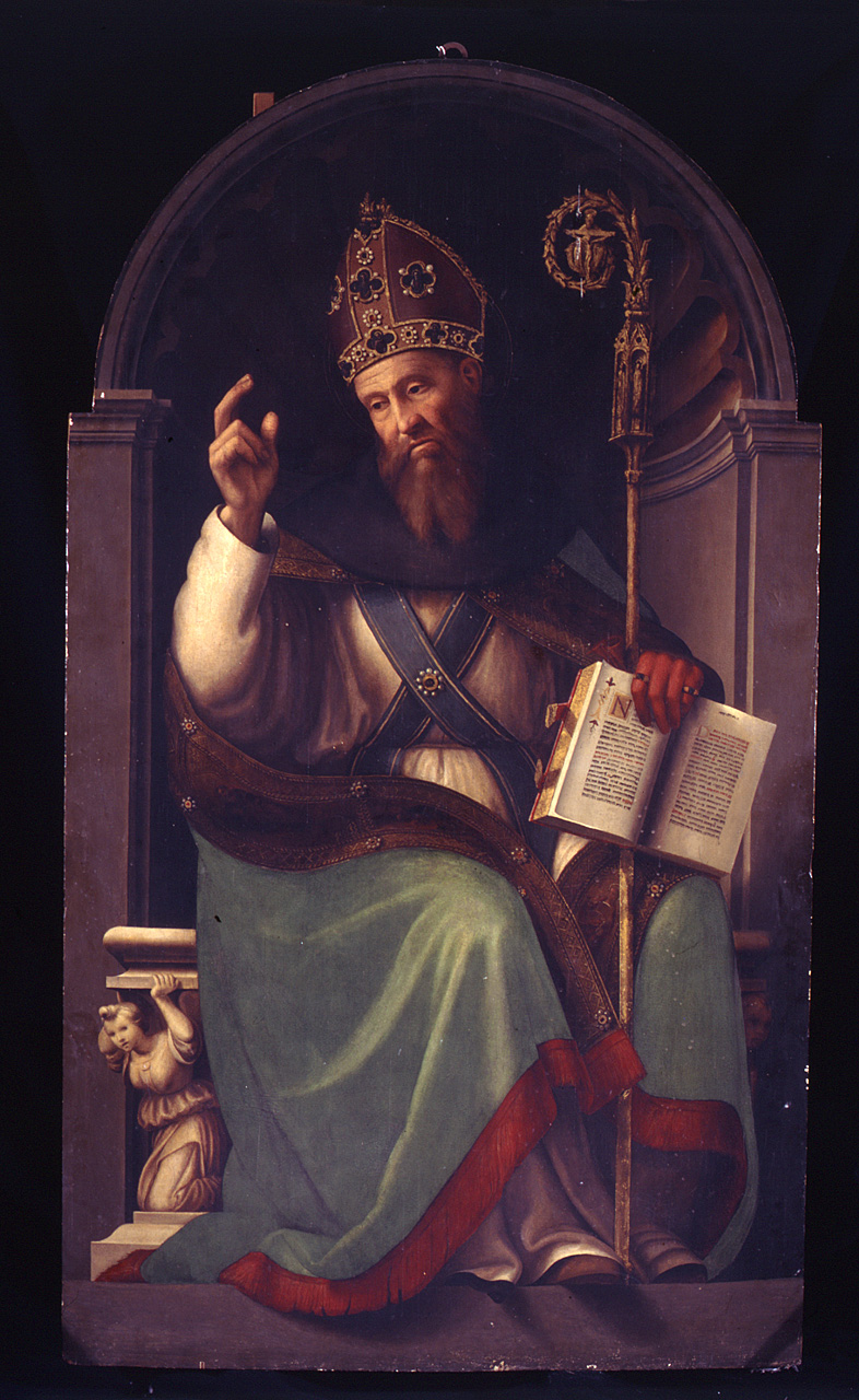 Santo vescovo (dipinto) di Bigordi Ridolfo detto Ridolfo Ghirlandaio (cerchia) (prima meta' sec. XVI)