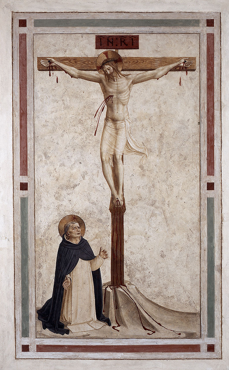 Cristo crocifisso con San Domenico (dipinto) di Giovanni da Fiesole detto Beato Angelico (e aiuti) (secondo quarto sec. XV)