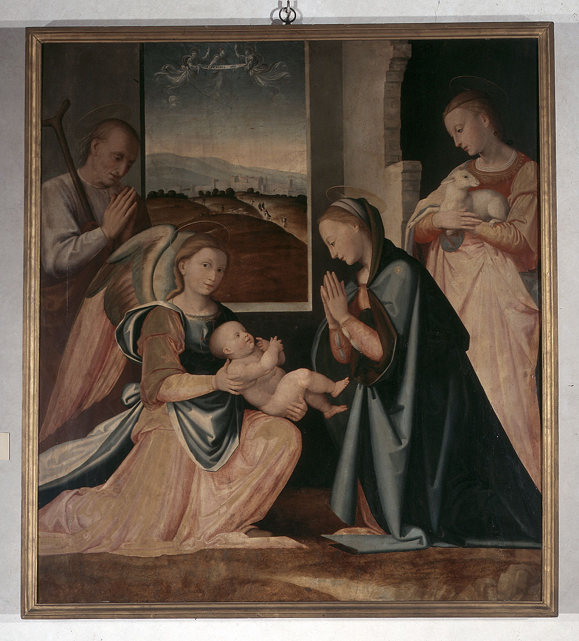 Sacra Famiglia con Sant'Agnese (dipinto) di Signoraccio Paolo detto Fra Paolino (sec. XVI)