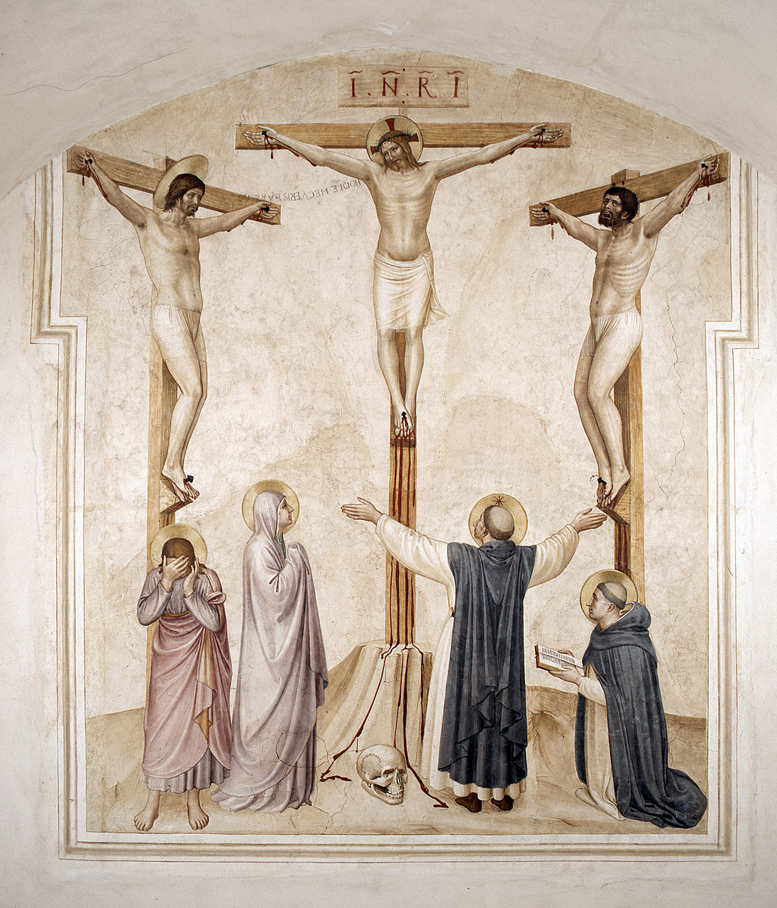 crocifissione di Cristo, ladroni e Santi (dipinto) di Giovanni da Fiesole detto Beato Angelico (e aiuti) (secondo quarto sec. XV)