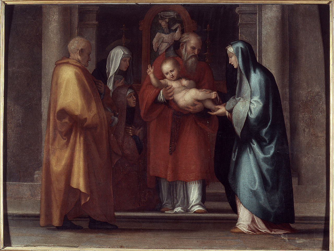presentazione di Gesù al tempio (dipinto) - ambito toscano (sec. XVIII) 