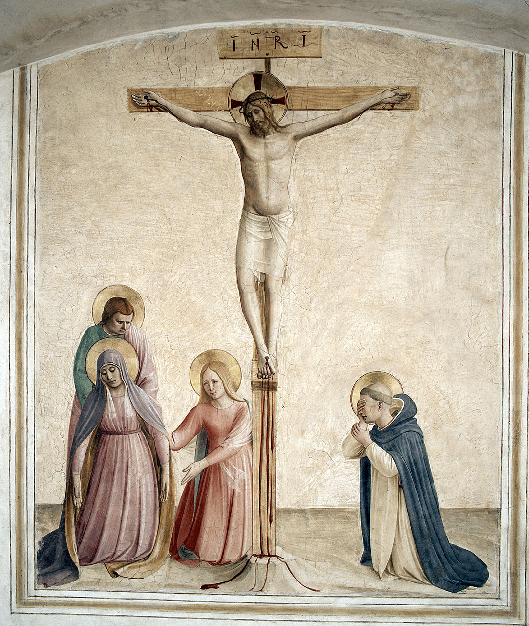 Cristo crocifisso con la Madonna e Santi (dipinto) di Giovanni da Fiesole detto Beato Angelico (e aiuti) (sec. XV)