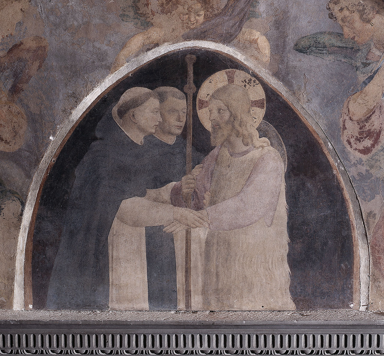 Cristo pellegrino accolto da due domenicani (dipinto) di Giovanni da Fiesole detto Beato Angelico (secondo quarto sec. XV)