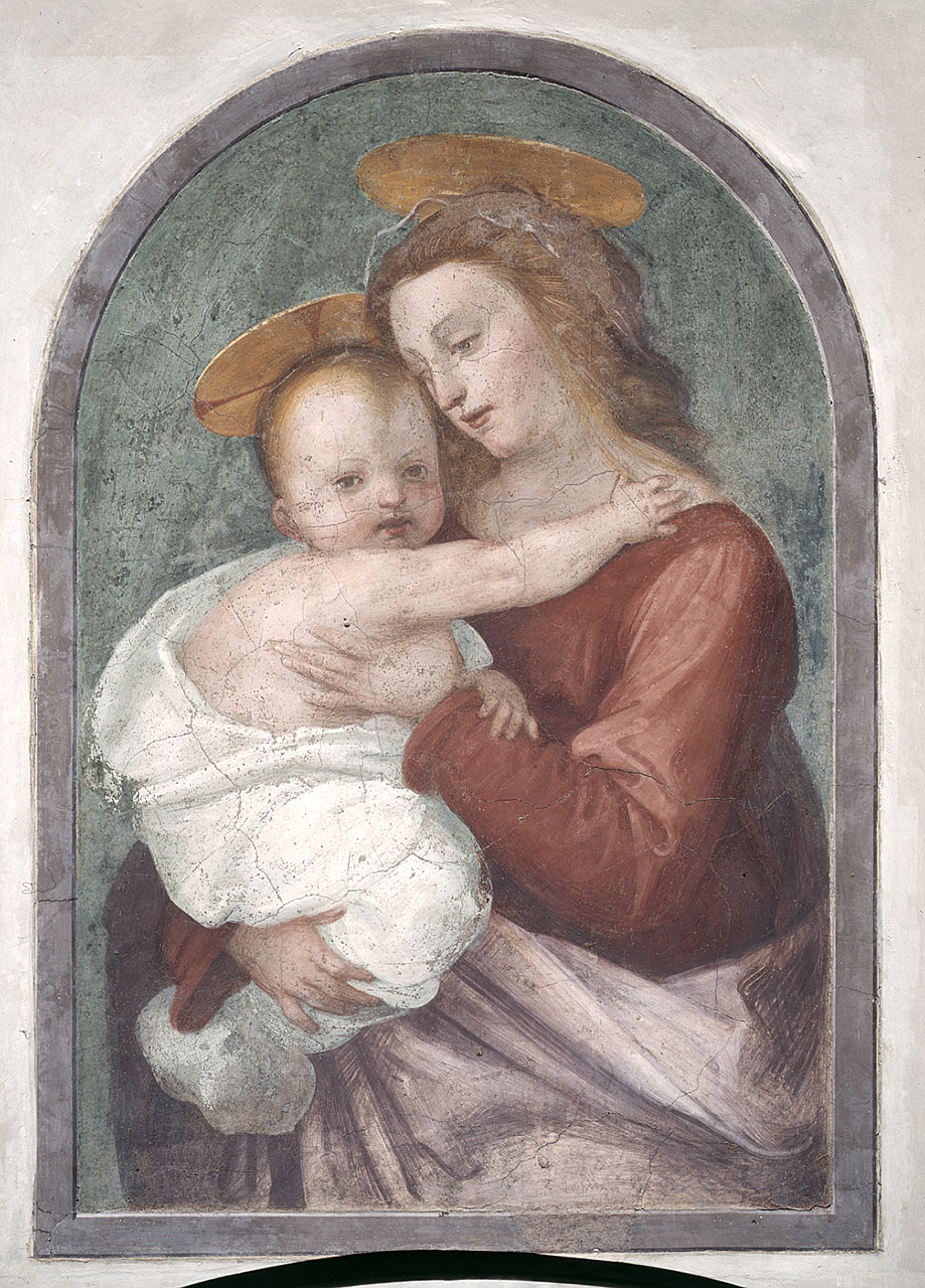 Madonna con Bambino (dipinto) di Della Porta Bartolomeo detto Fra Bartolomeo (primo quarto sec. XVI)