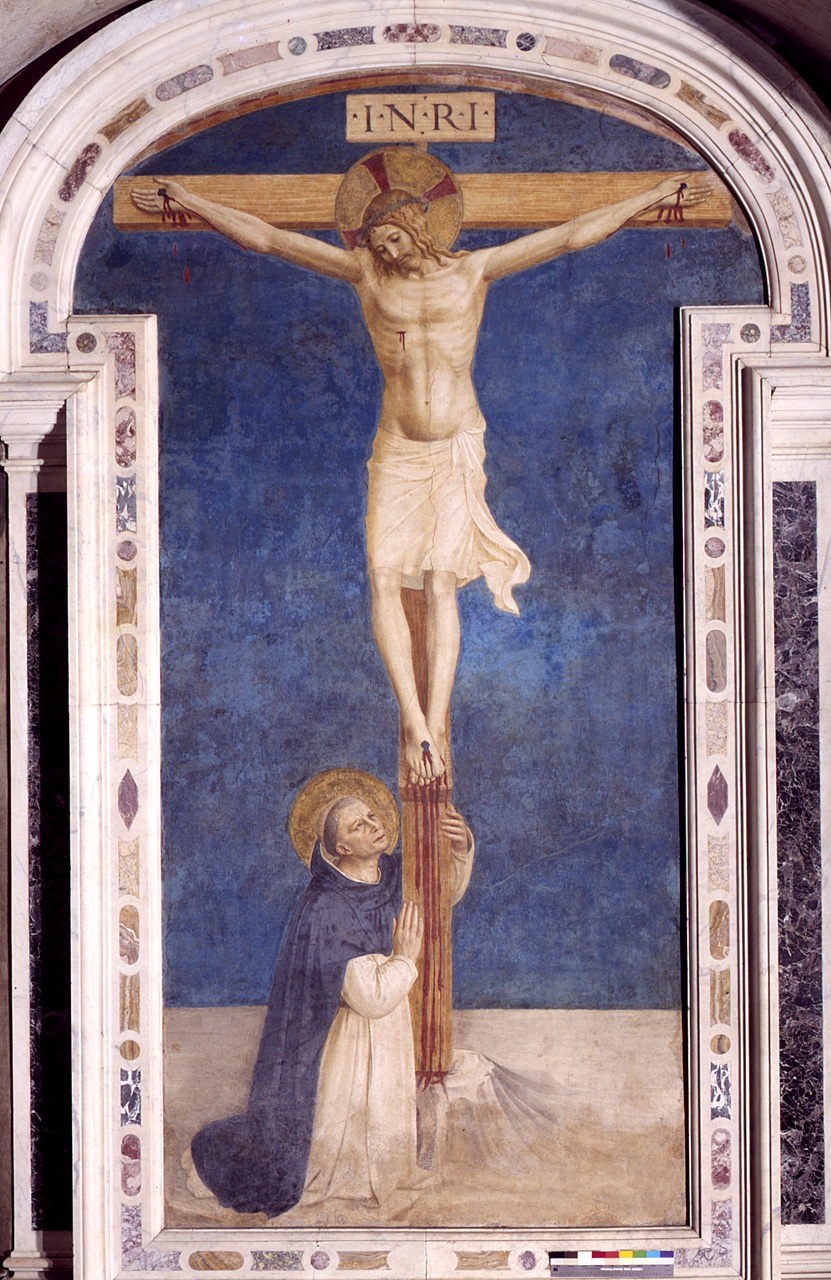 San Domenico in adorazione di Cristo crocifisso (dipinto) di Giovanni da Fiesole detto Beato Angelico (secondo quarto sec. XV)