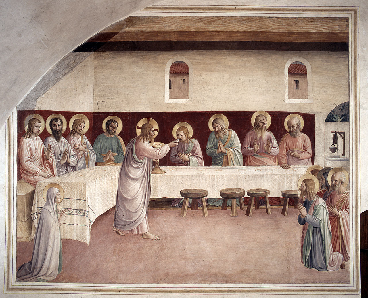 istituzione dell'Eucaristia (dipinto) di Giovanni da Fiesole detto Beato Angelico (e aiuti) (secondo quarto sec. XV) 