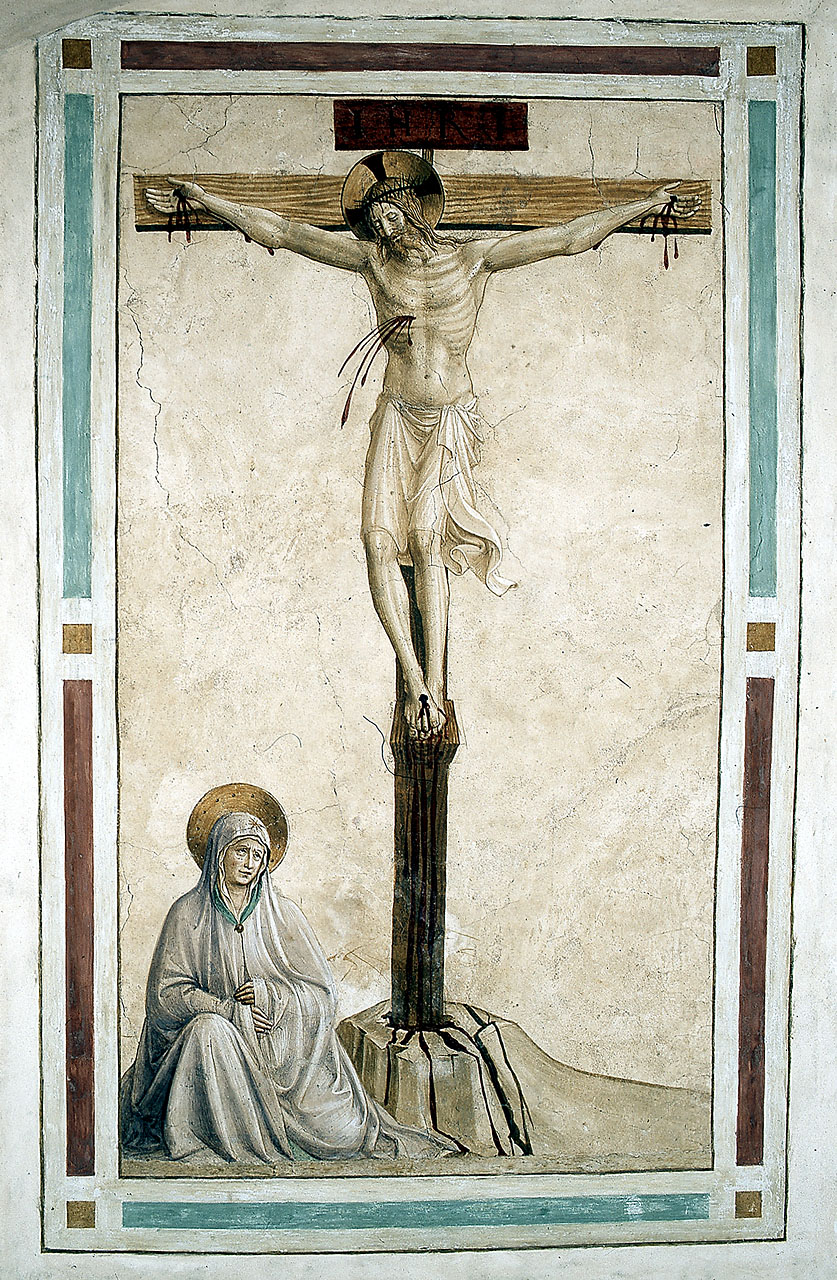 Cristo crocifisso, Madonna (dipinto) di Gozzoli Benozzo (sec. XV)