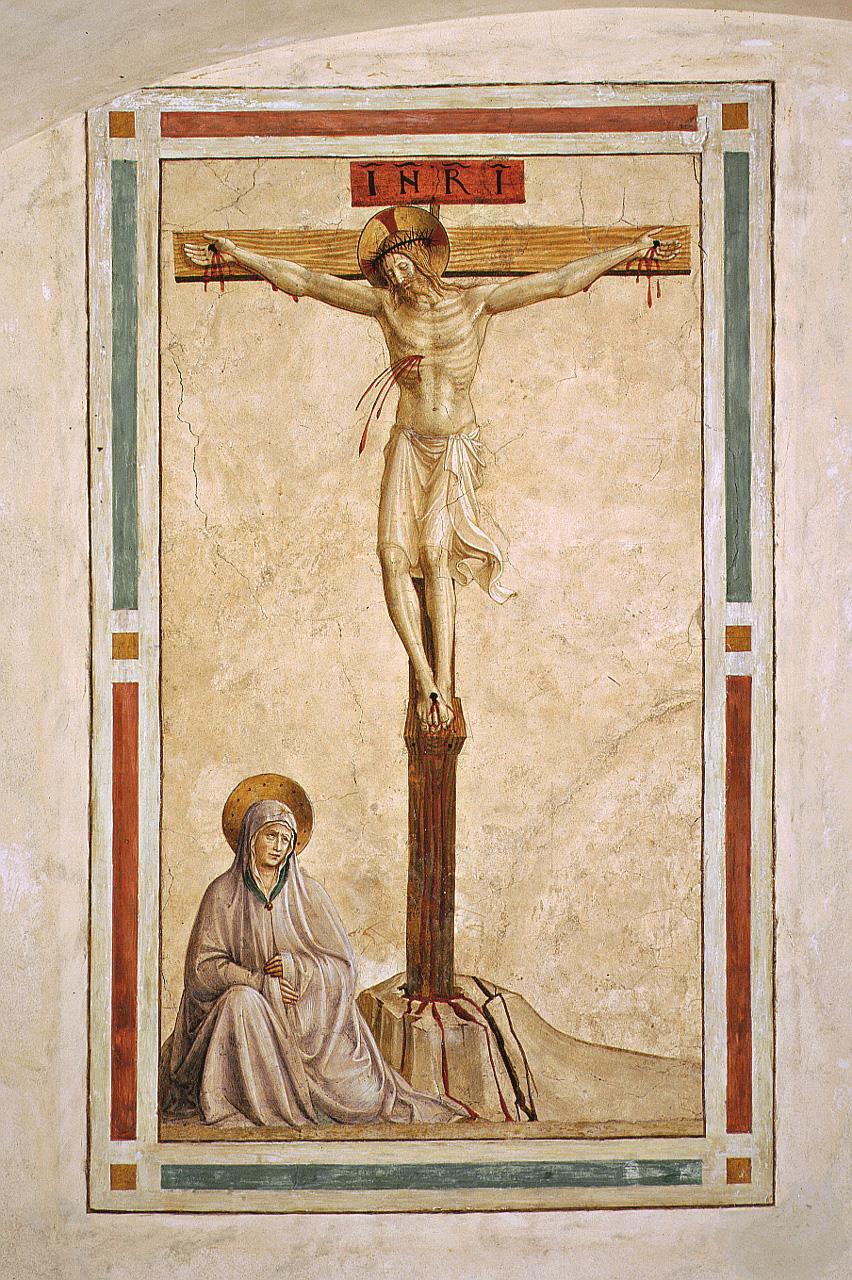 Cristo crocifisso, Madonna (dipinto) di Gozzoli Benozzo (sec. XV)