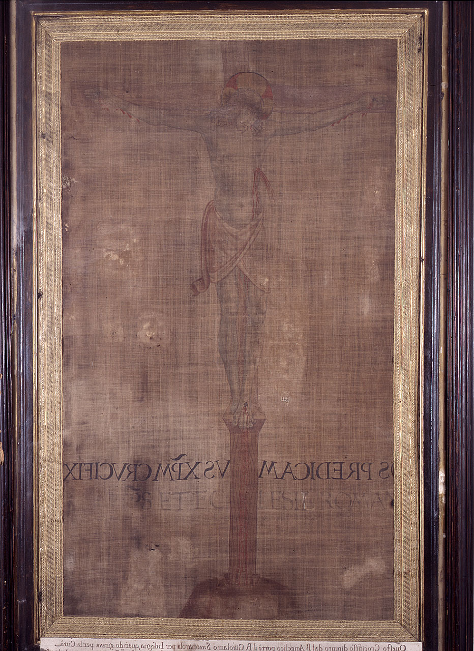 Cristo crocifisso (stendardo processionale) di Giovanni da Fiesole detto Beato Angelico (cerchia) (prima metà sec. XV)