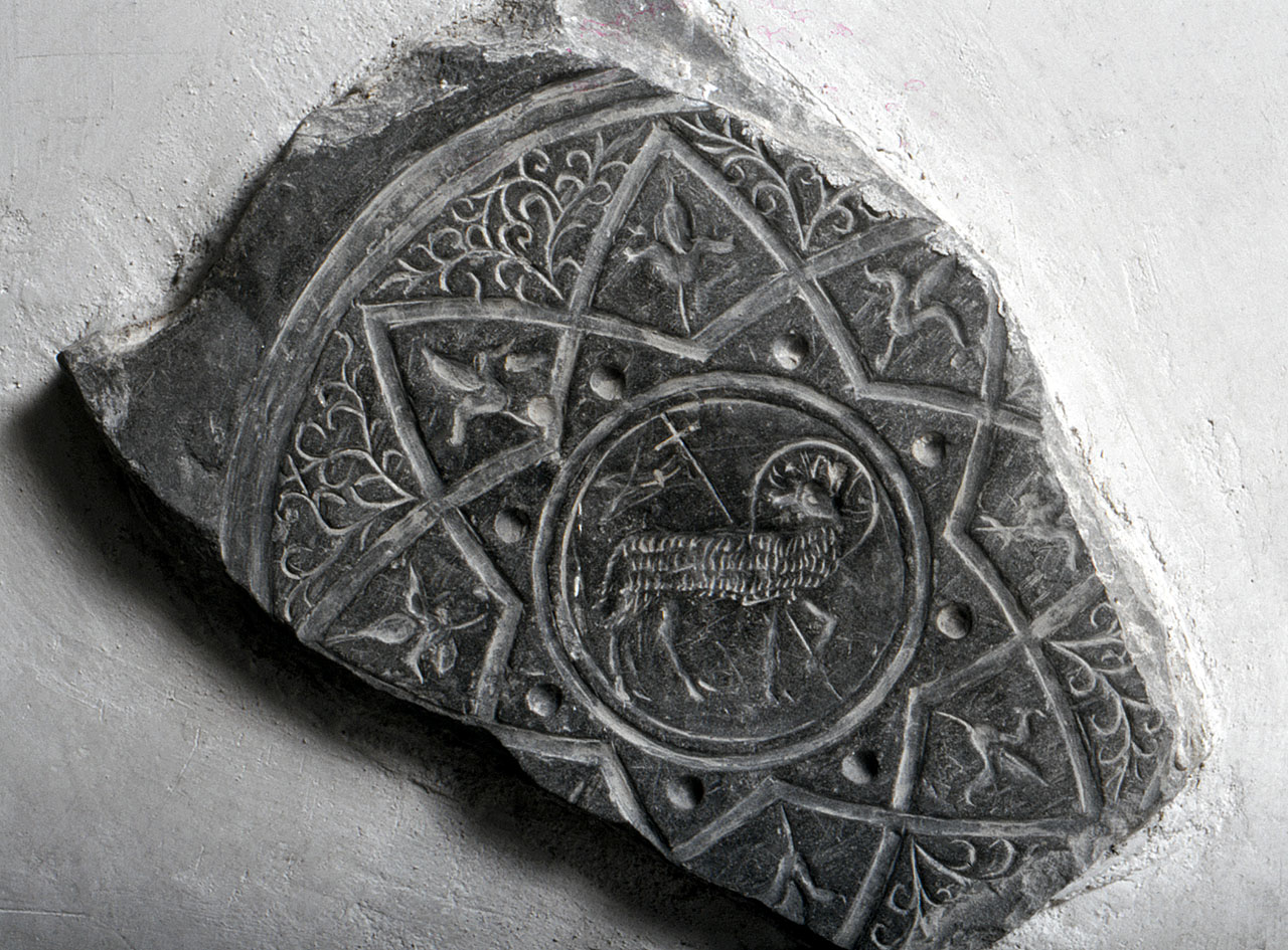 stemma dell'Arte della Lana (sigillo, frammento) - bottega fiorentina (sec. XIV)