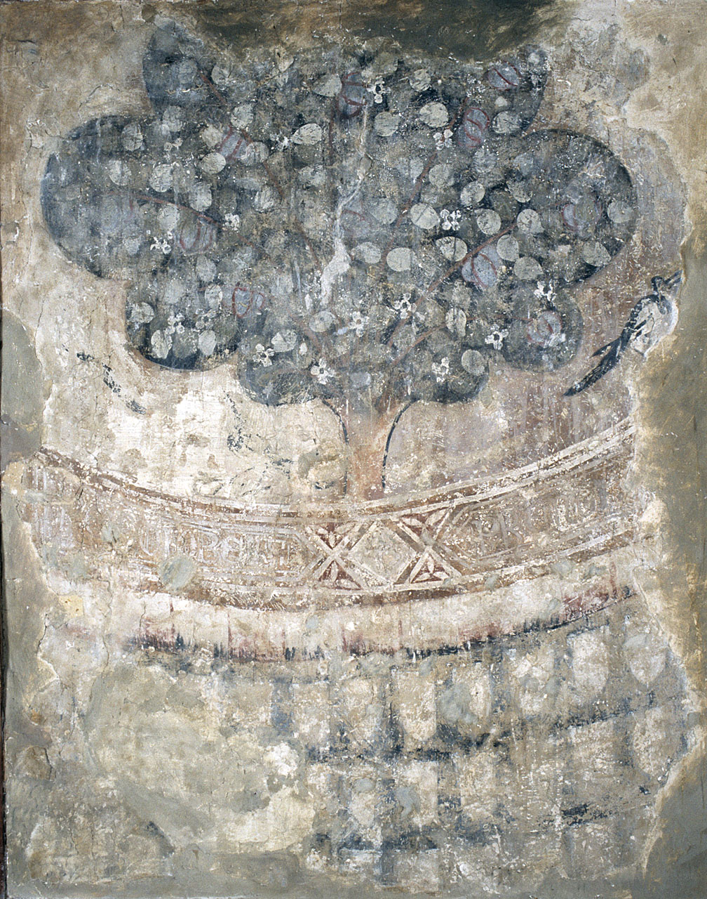 motivo decorativo (dipinto, frammento) - ambito fiorentino (secc. XIV/ XV)
