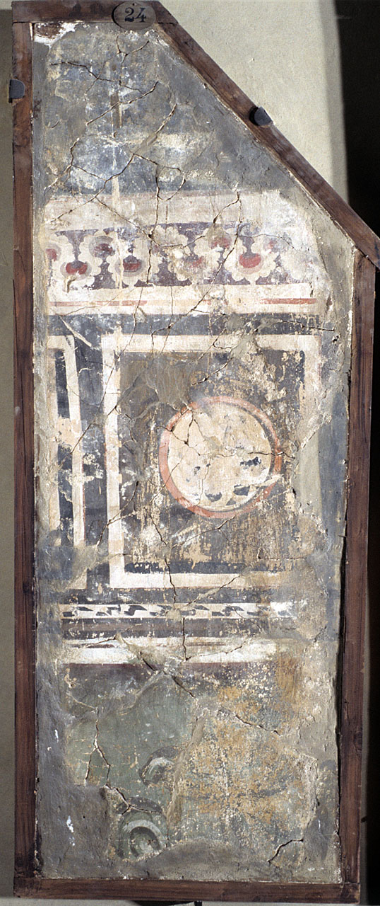 motivo decorativo (dipinto, frammento) - ambito fiorentino (sec. XIV)