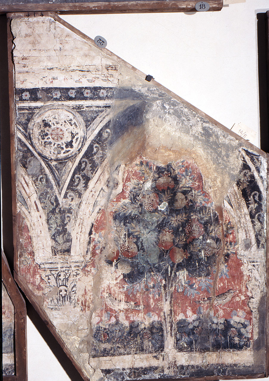 motivo decorativo (dipinto, frammento) - ambito fiorentino (seconda metà sec. XIV)