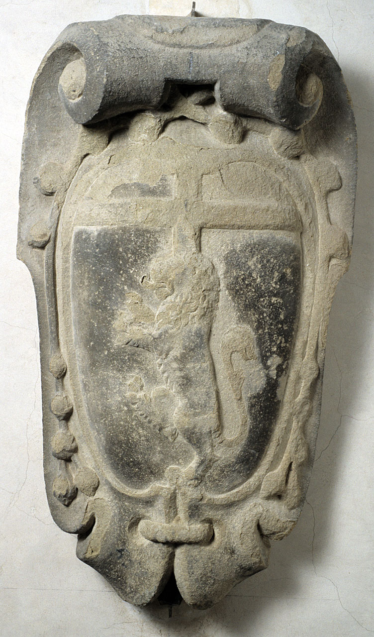 stemma gentilizio della famiglia Agli (rilievo) - bottega fiorentina (fine sec. XVI)